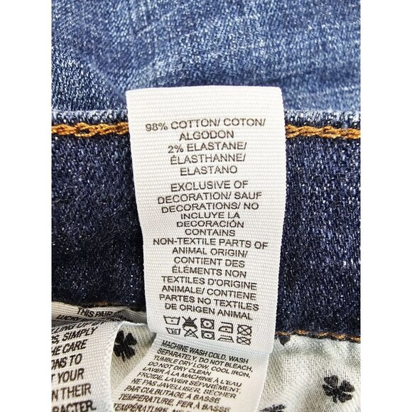 Lucky Brand Size 38X30 Mens 221 Straight Blue Denim 5 Pocket Logo Tag Jeans - Picture 5 of 13